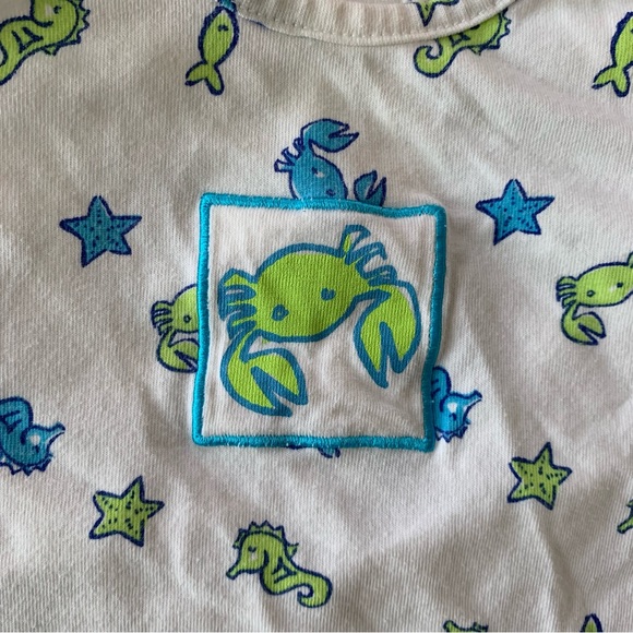 VINTAGE Baby Girl Romper Outfit 3-6 Mos Tropical Beach Ocean Crab Starfish 90s - Picture 7 of 7